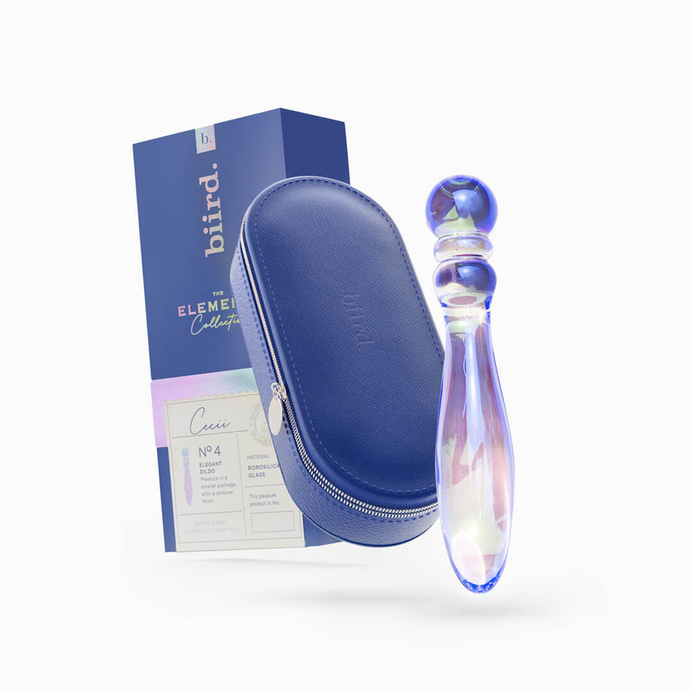 Biird Cecii Beaded Glass Dildo – Light Purple – Handcrafted for Temperature Play