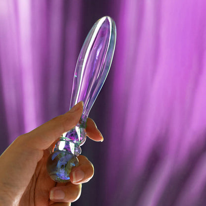 Biird Cecii Beaded Glass Dildo – Light Purple – Handcrafted for Temperature Play
