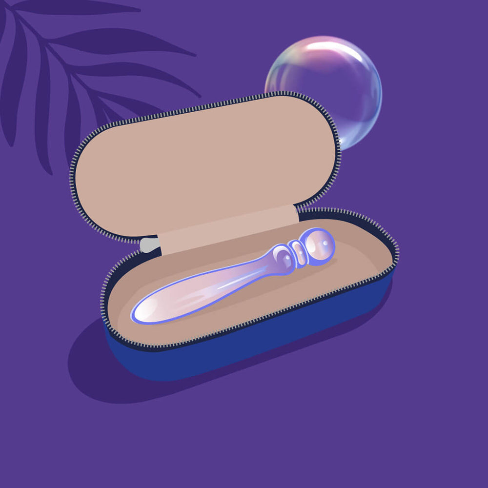 Biird Cecii Beaded Glass Dildo – Light Purple – Handcrafted for Temperature Play