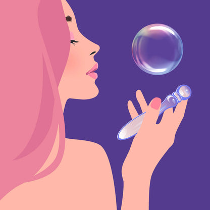 Biird Cecii Beaded Glass Dildo – Light Purple – Handcrafted for Temperature Play