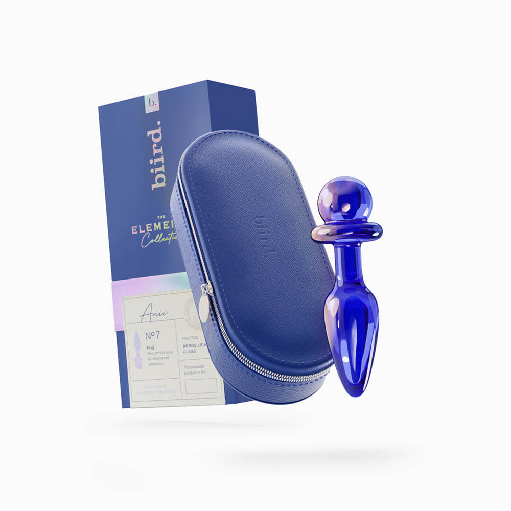 Biird Anii Glass Anal Plug – Purple – Hypoallergenic Borosilicate Glass