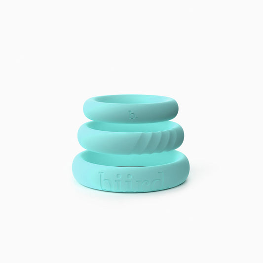 Biird Riin 3-Piece C-ring Set – Teal Silicone Penis Rings
