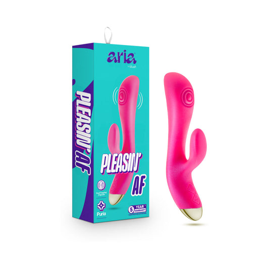 Blush Aria Pleasin' AF Rechargeable Vibrating Rabbit - Fuchsia