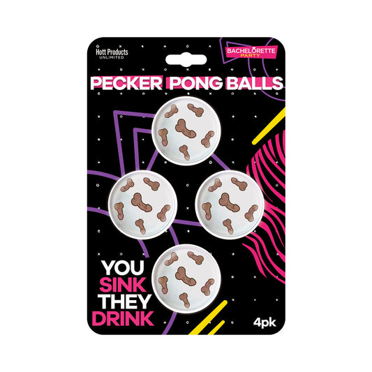 Hott Products Pecker Beer Pong Balls 4-Pack – Vanilla/Ivory/Beige