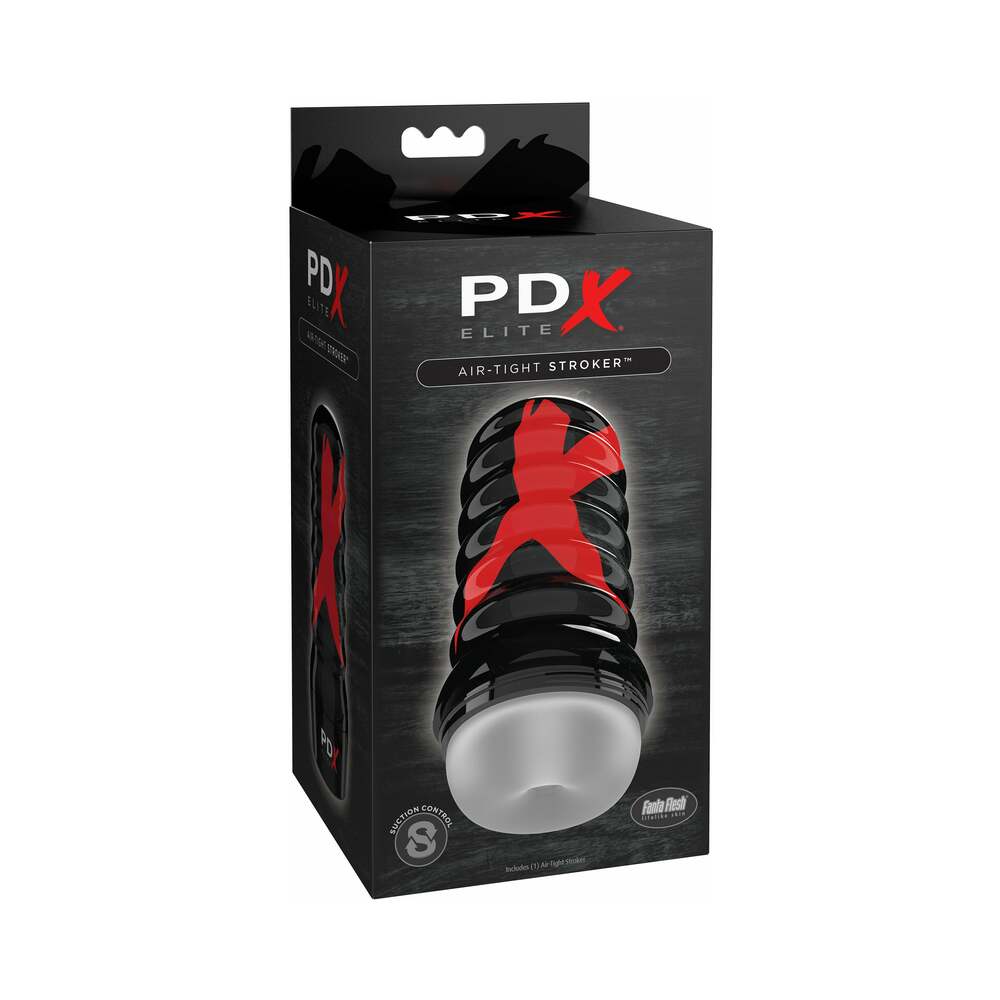 PDX Elite Air-Tight Stroker – Clear – Ribbed Design for Enhanced Suction