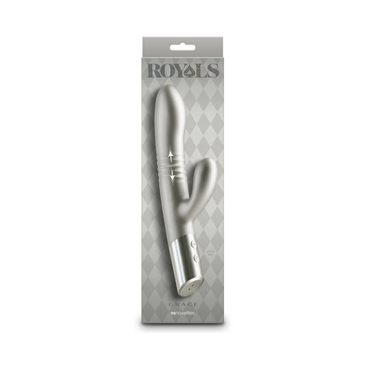 Royals Grace Thrusting Rabbit Vibrator - Silver