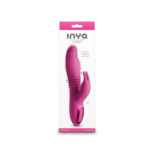 INYA Passion Rabbit Vibrator with Thrusting and Vibrating Function – Hot Pink