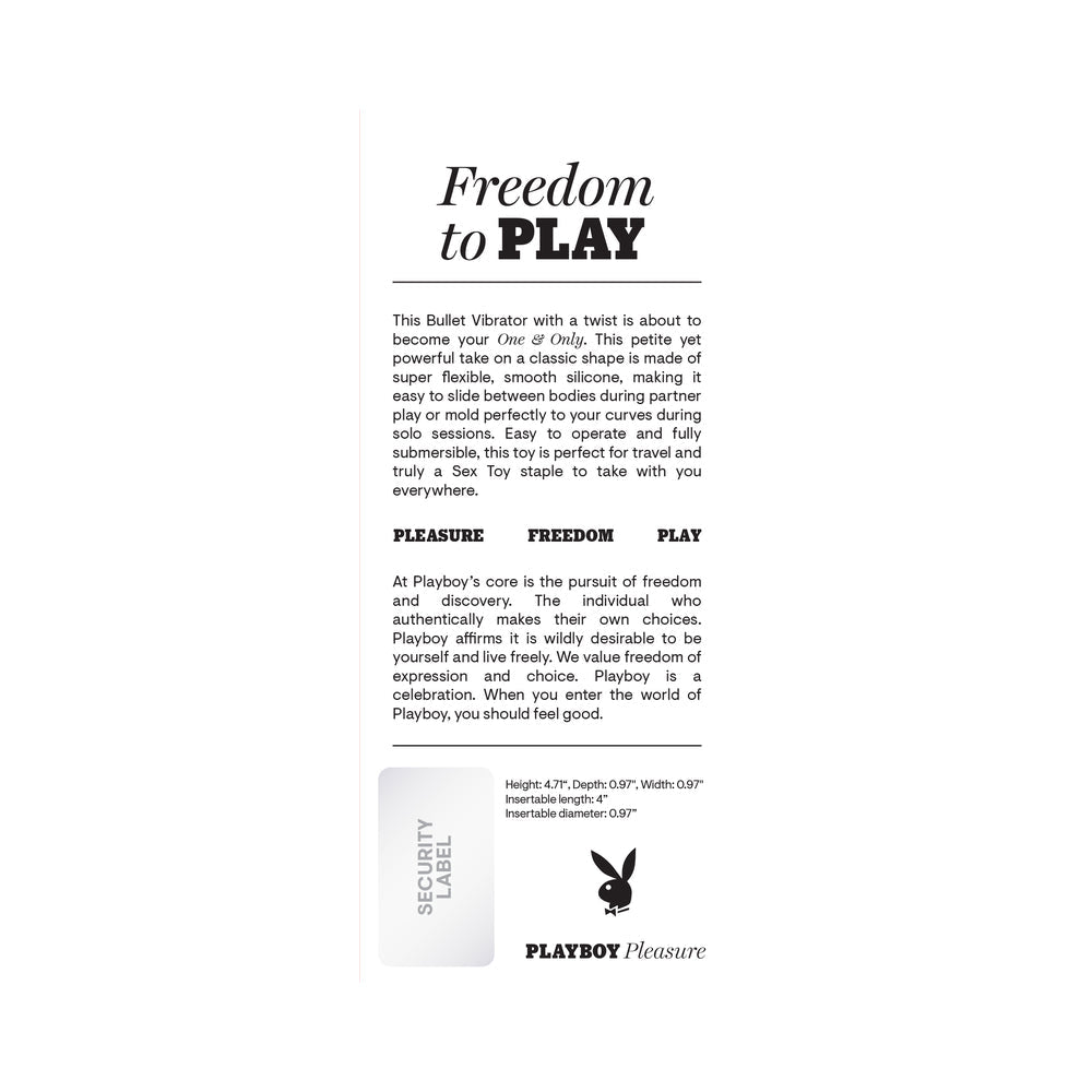 Playboy One & Only Rechargeable Silicone Bullet Vibrator – Purple