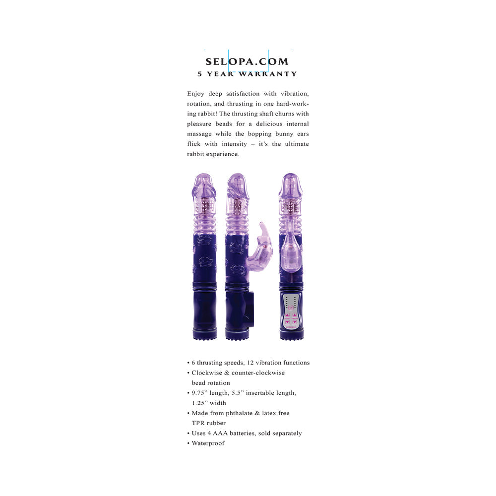 Selopa Bunny Thruster Thrusting Rabbit Vibrator – Purple
