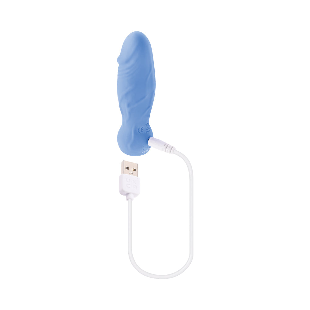 Gender X Lil Buddy Rechargeable Silicone Realistic Vibrator – Blue