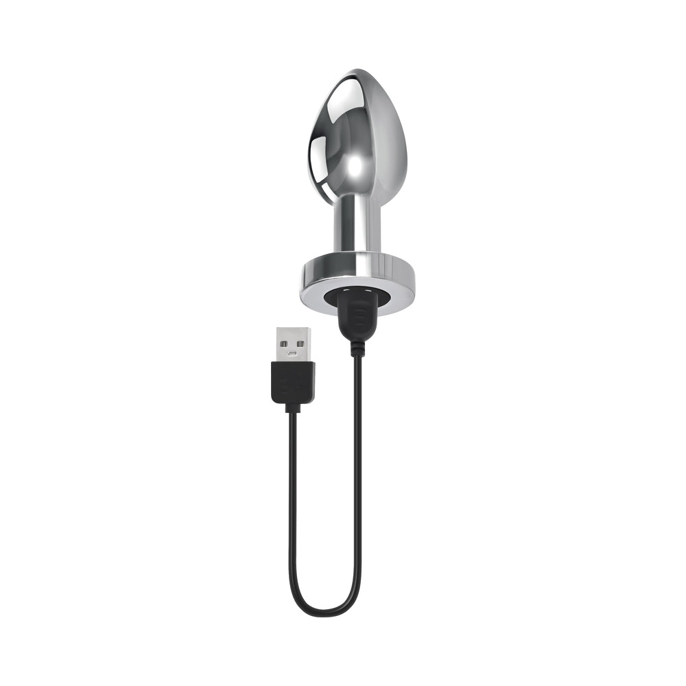 Gender X Rockin' Metal Plug XL Rechargeable Vibrating Anal Plug with 7 Speeds - Silver