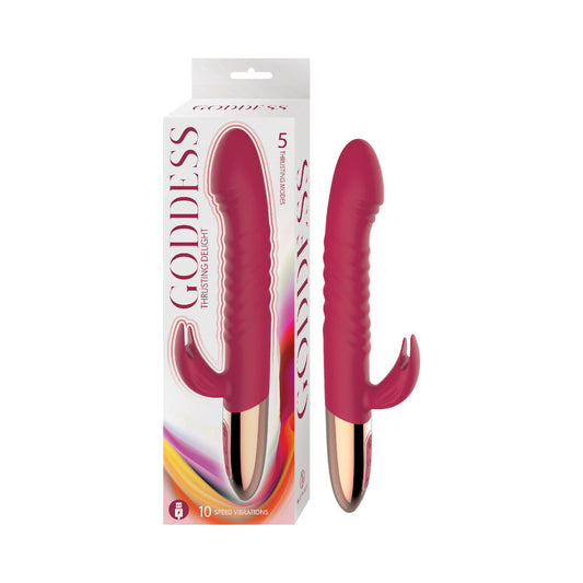 Nasstoys Goddess Thrusting Delight Rechargeable Dual-Stimulator – Red