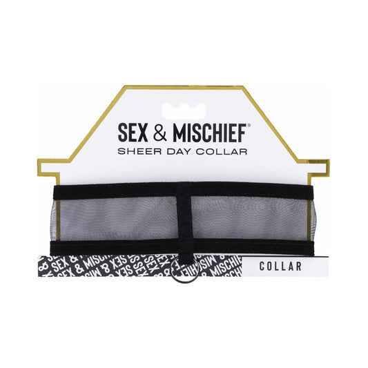 Sportsheets Sheer Day Collar with Velvet Ribbon – Black and Gold