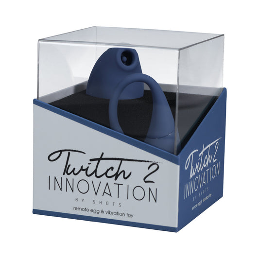 SHOTS Twitch 2 Rechargeable Suction and Flapping Vibrator with Remote Control - Blue/Grey