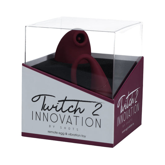 Shots Twitch 2 Rechargeable Clitoral Stimulator and Insertable Egg – Burgundy