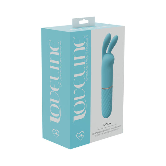 LoveLine Dona Rechargeable Mini-Rabbit Vibrator with 10 Speeds – Teal