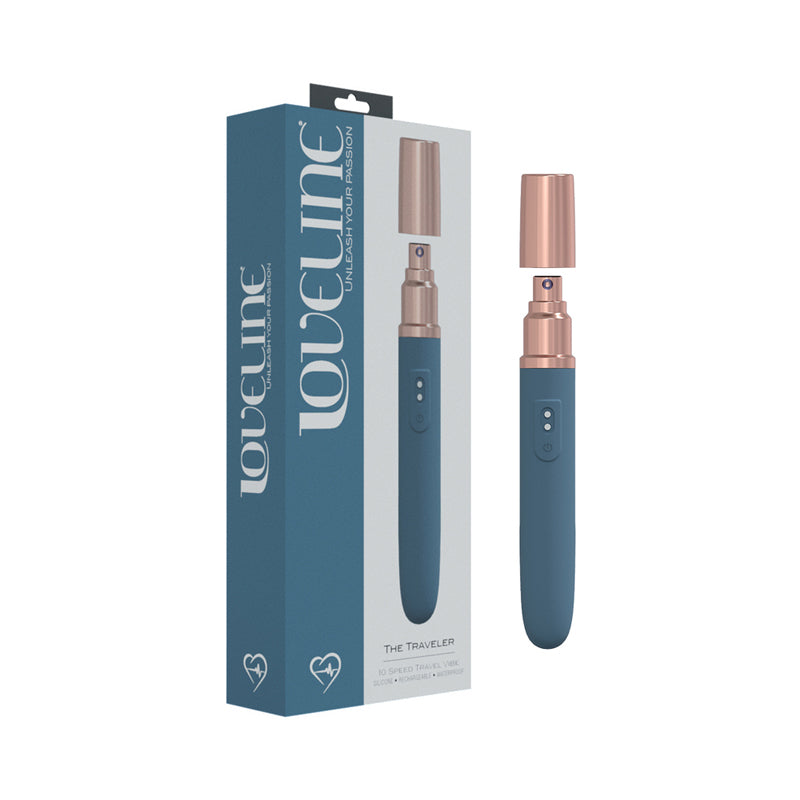 LoveLine The Traveler 10 Speed Vibrator – Blue/Grey
