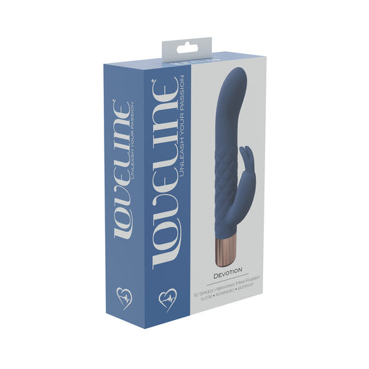 LoveLine Devotion Mini-Rabbit Vibrator – Blue/Grey, 10 Speed, Waterproof