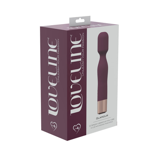 LoveLine Glamour Mini-Wand Silicone Rechargeable Vibrator – Burgundy