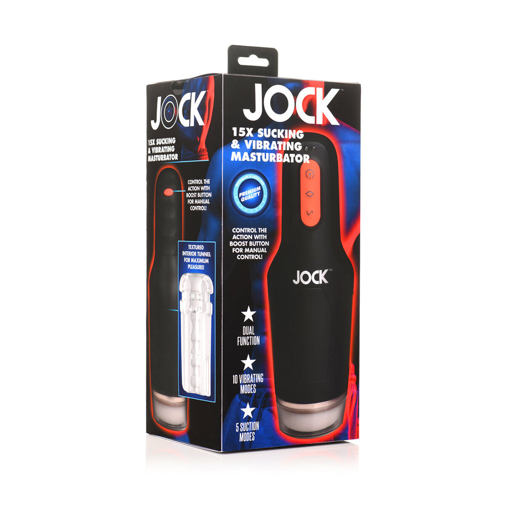 Jock 15X Sucking & Vibrating Masturbator – Black