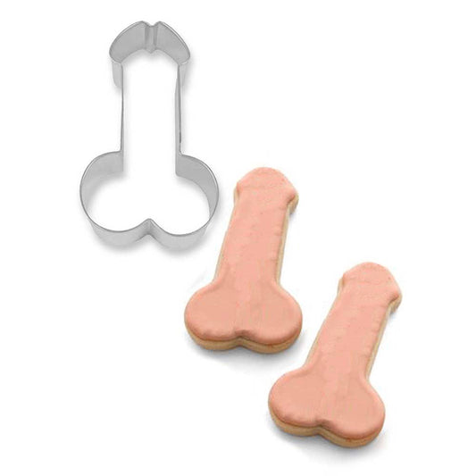 Little Genie Glitterati Penis Cookie Cutter - Silver Stainless Steel