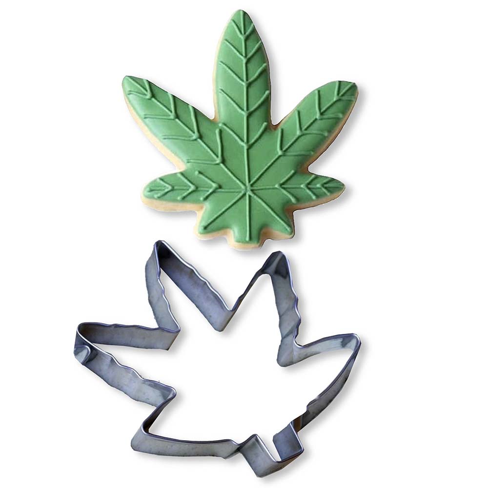 Little Genie Cannabis Cookie Cutter – 4-Inch Metal Cutter – Silver