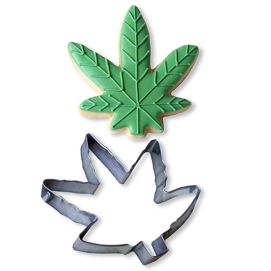 Little Genie Cannabis Cookie Cutter – 4-Inch Metal Cutter – Silver