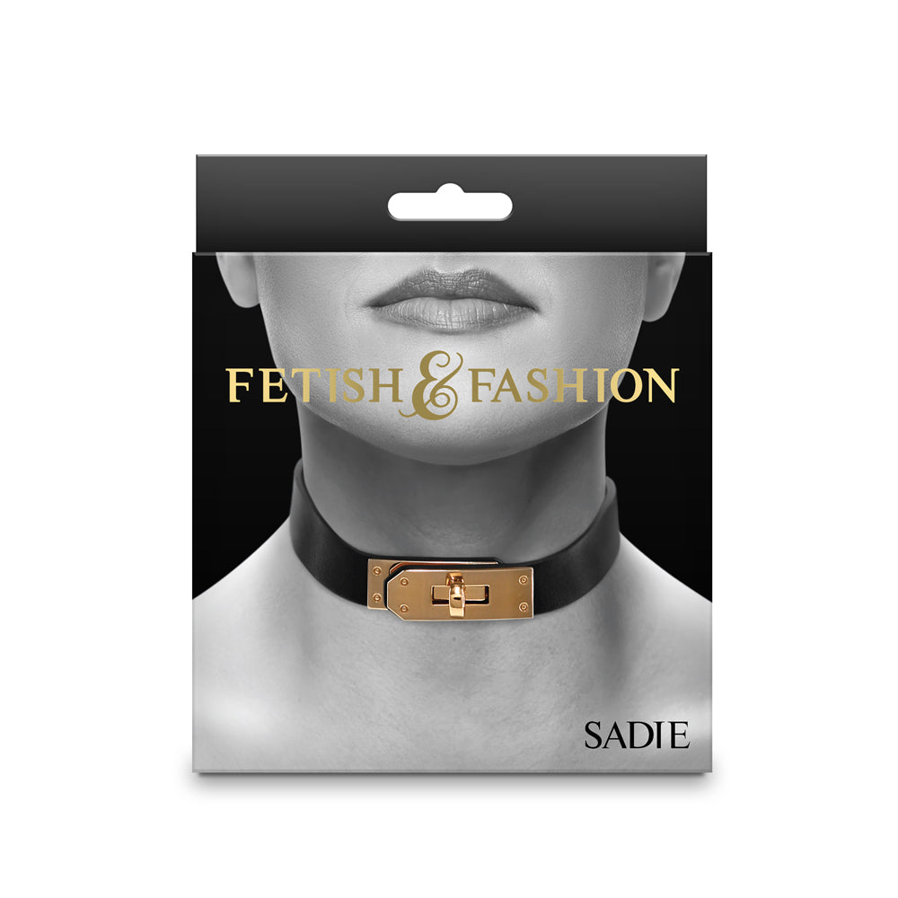 Fetish & Fashion Sadie Collar – Adjustable Black Faux Leather Collar
