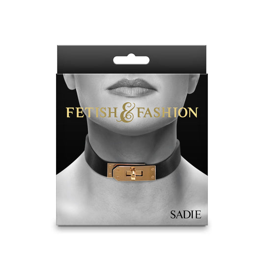 Fetish & Fashion Sadie Collar – Adjustable Black Faux Leather Collar