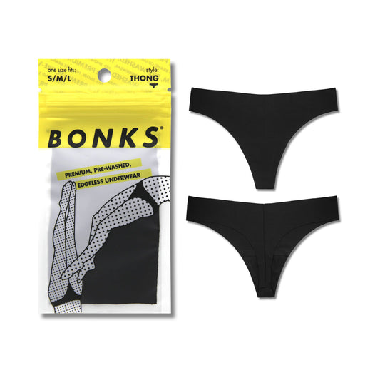 Bonks Black Magic Seamless Thong – Classic Rise – Black