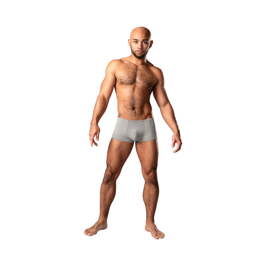 Male Power Labyrinth Mini Short – Low Cut Waist, High Cut Legs, Gray