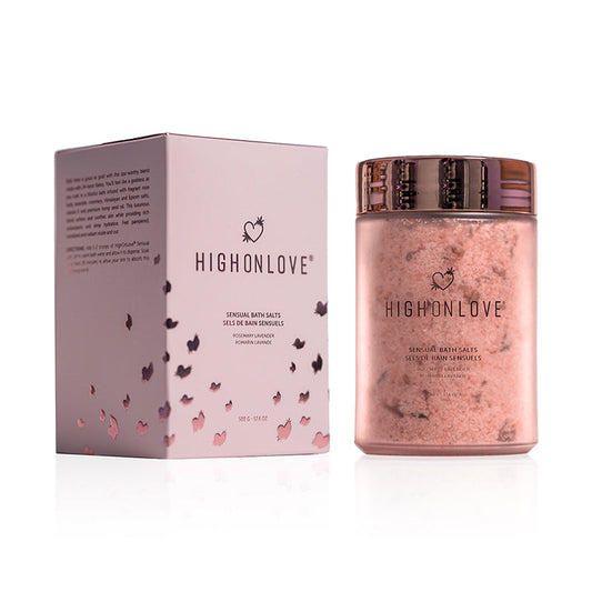 HighOnLove Sensual Bath Salts – Pink and Epsom Salt Blend with Rose Buds and Lavender