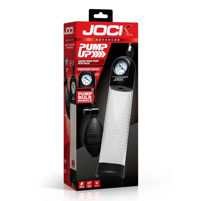 Curve Toys Pump Up Gauge Penis Pump with Bulb – Clear