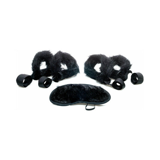 Foxtails Five Piece Faux Mink Fur Love Bond Kit – Black