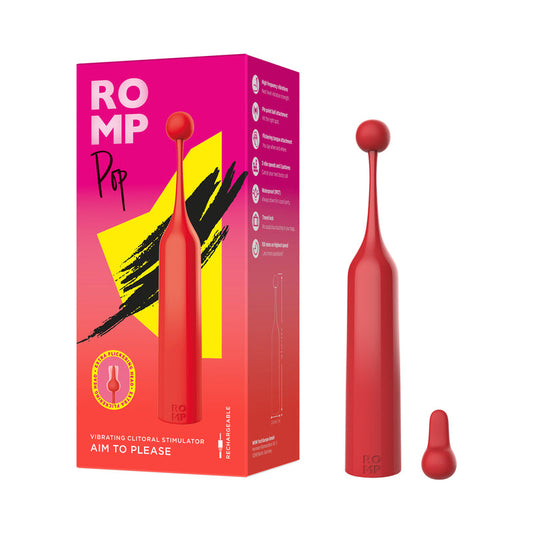 ROMP Pop Clitoral Stimulator with Interchangeable Heads – Red