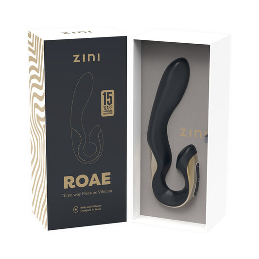 Zini Roae SE Dual Pleasure Rabbit Vibrator – Black/Gold