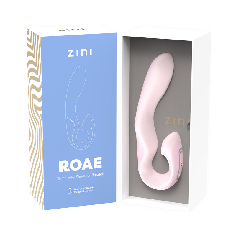 Zini Roae Pink Three-Way Precision Rabbit Vibrator – Light Pink