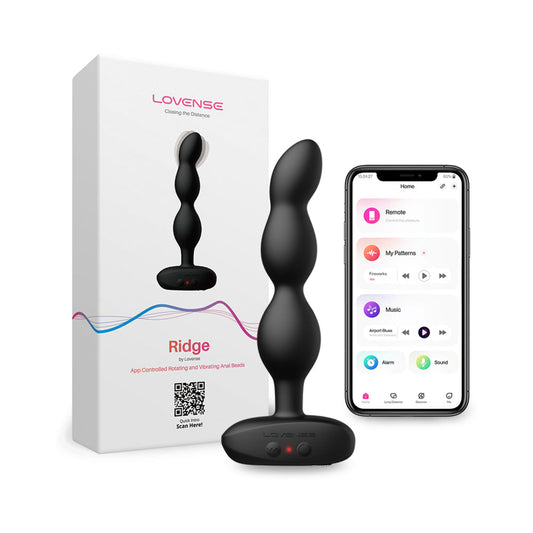 Lovense Ridge Vibrating and Rotating Anal Beads - Black