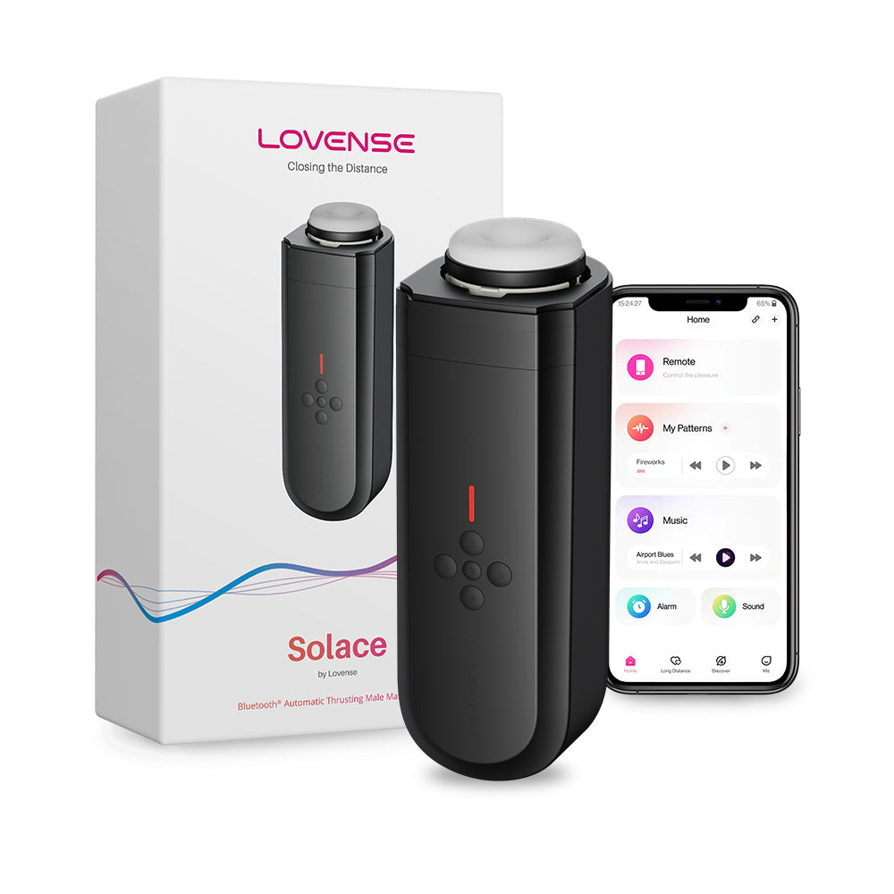 Lovense Solace Thrusting Masturbator - App-Controlled Automatic - Black