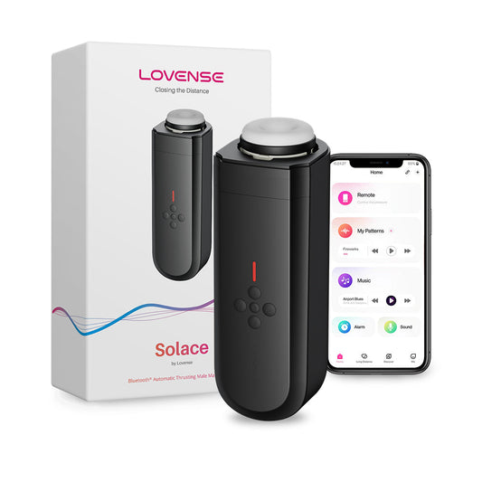 Lovense Solace Thrusting Masturbator - App-Controlled Automatic - Black