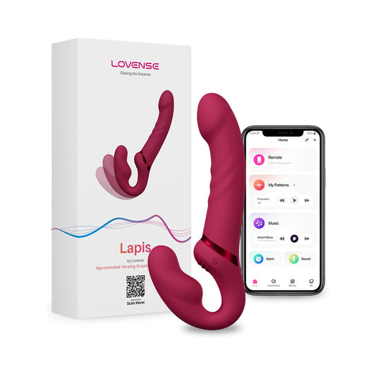 Lovense Lapis Double-Ended Vibrating Strap-On – Hot Pink
