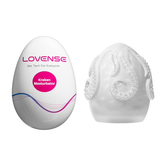 Lovense Kraken Single Egg Masturbator with Six Textures – White