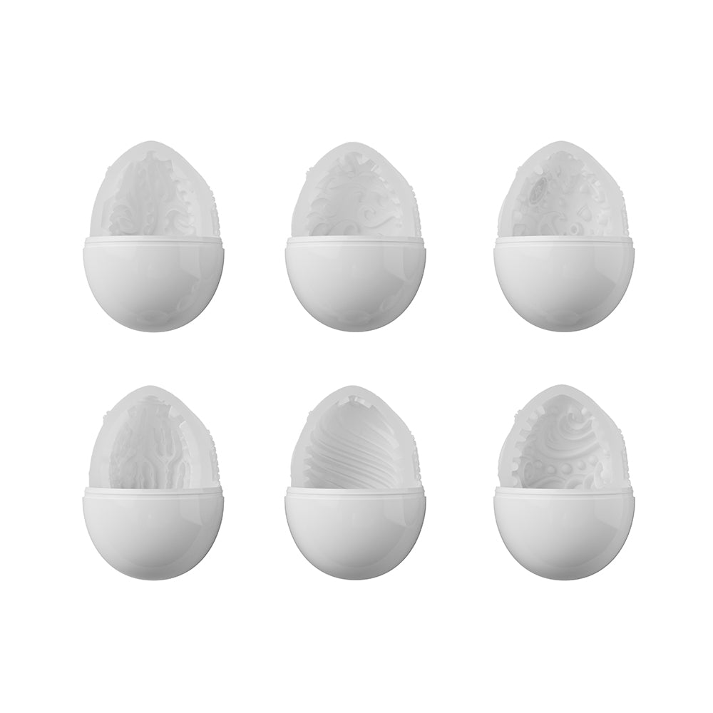Lovense Kraken 6 Pack Masturbator Eggs – White – Multiple Internal Textures