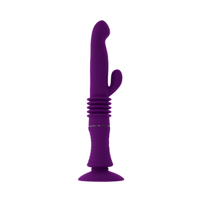 Playboy Hoppy Ending Rechargeable Silicone Thrusting Rabbit Vibrator – Purple