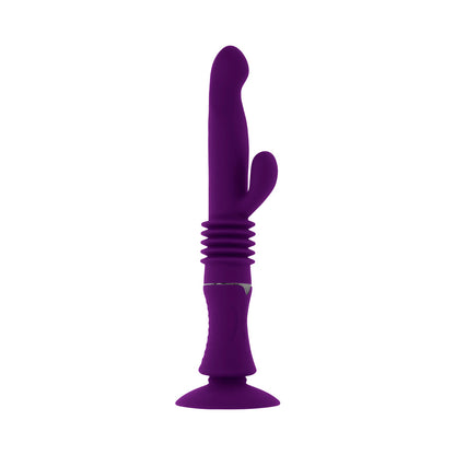Playboy Hoppy Ending Rechargeable Silicone Thrusting Rabbit Vibrator – Purple