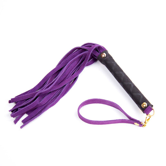 Ple''sur Mini Leather Flogger – Purple – 11in. with 30 Tails