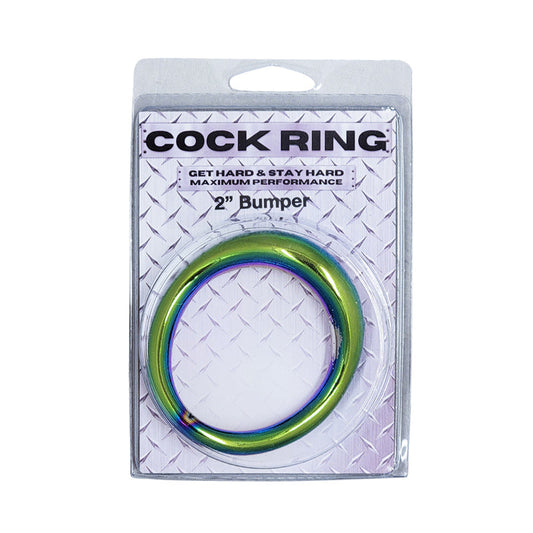 Ple''sur SS Rainbow Bumper Cockring – 2in Stainless Steel Cock Ring