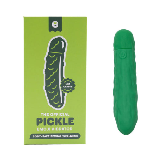Emojibator Pickle USB Vibrator with 10 Vibration Patterns - Green