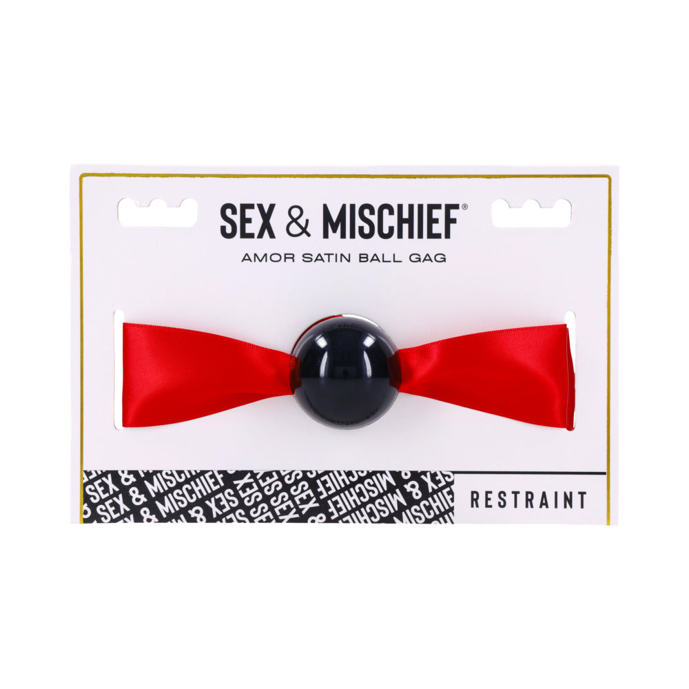 Sportsheets Sex & Mischief Amor Satin Ball Gag – Red