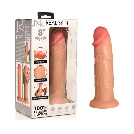 Jock Real Skin Silicone Dildo 8 in. – Light Vanilla/Ivory